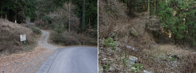 登山口と作業道Ｕターン点