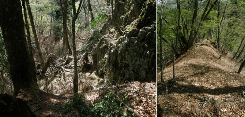 虚峠からの下降路
